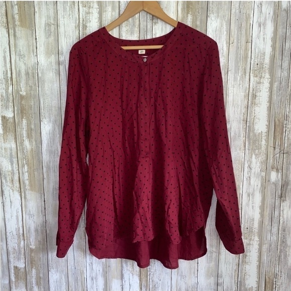 Loft The Softened Red Polka Dot Popover - Picture 1 of 5